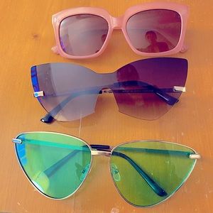 Cat Eye Black Sunglasses, Pink Barbie Style Sunglasses, Cat Eye Green Sunglasses